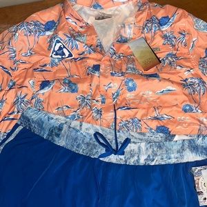 Ocean and Coast Fishing shirt and swim trunks size XL